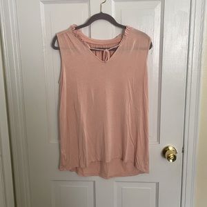 Medium Pink Blouse with tie in Neckline LOFT